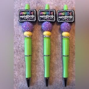 Mindset is everything beaded Inspirational hand crafted gift pen
